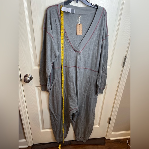 New Natural Life Johnnie Cotton Jumpsuit Women's Charcoal Gray Loungewear Medium - Picture 4 of 9